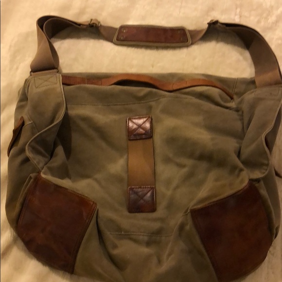 J Crew messenger canvas bag w leather details - Picture 9 of 14